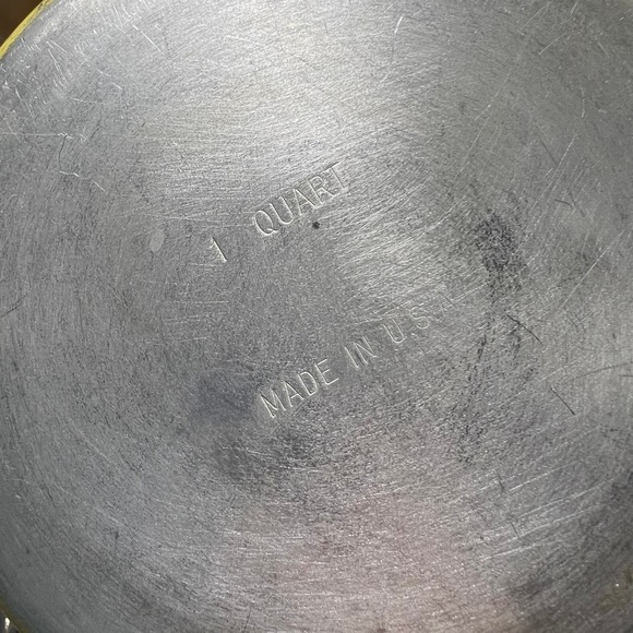 Vintage MidCentury Modern Yellow 2 Pot Set Sauce Pan Soup Pan 1 & 5 Quart 1970's - Picture 6 of 11